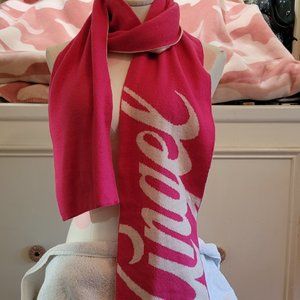 VINTAGE VICTORIA'S SECRET ANGEL PINK & CREAM KNIT SCARF 5% CASHMERE~LIKE NEW!